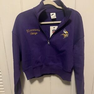 Nike Purple Minnesota Vikings Zip Pullover with Yellow Logo